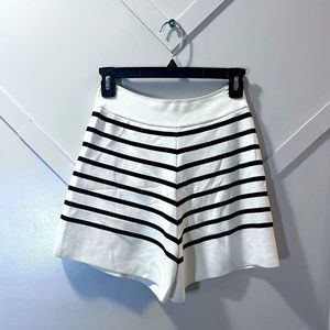 Zara Knit Black and White Striped shorts, size small high waist